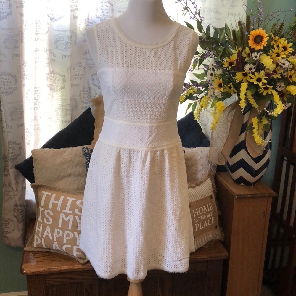 Esley white eyelet dress, sz small